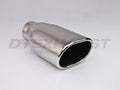 OVAL ROUND ANGLE SS EXHAUST TIP 2.50IN ID / 3.40INX4.40IN OD
