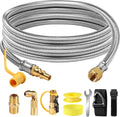 12FT QCK CONN RV PROPANE HOSE 1/4IN ID 1/4IN MALE QCK CONN X 1/4IN FEM QCK CONN W/SHUTOFF VALVE