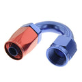 10 180 DEGREE FEMALE ALUMINUM HOSE END RED&BLUE