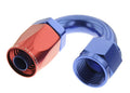 10 180 DEGREE FEMALE ALUMINUM HOSE END RED&BLUE