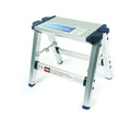 STEP STOOL ALUMINUM FOLDING W/PLASTIC FEET