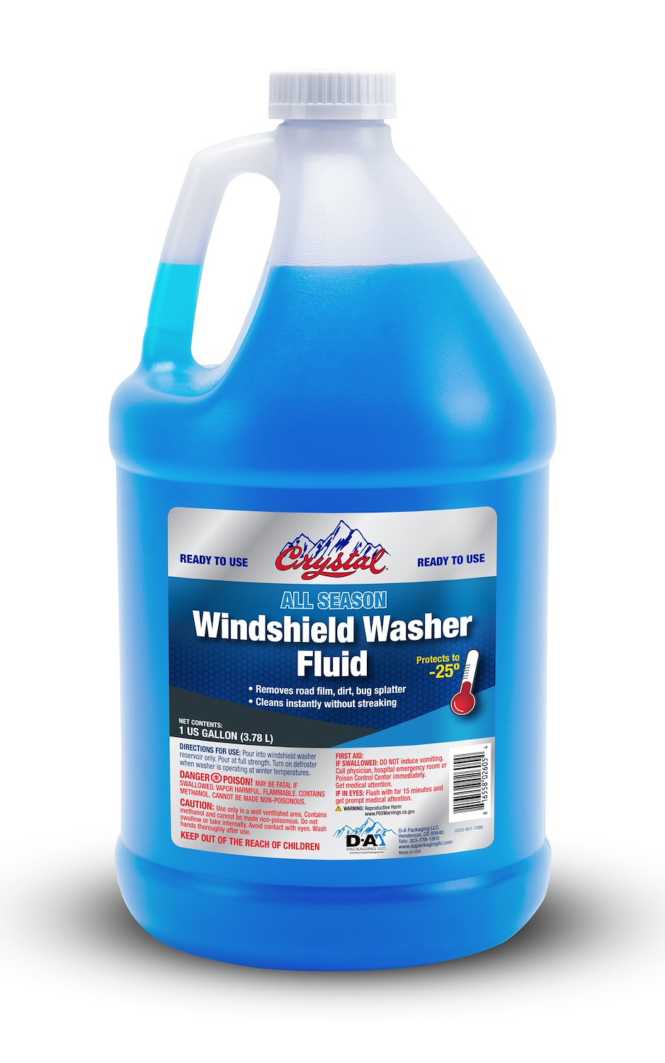 CRYSTAL STANDARD WINTER 25F WINDSHIELD WASHER FLUID (RTU) 1 GAL JUG 6 PER CASE
