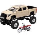 New Ray Toys Toyota Tundra Pro Lifted Truck Mud Bath with Honda Dirt Bike 1:32 Scale