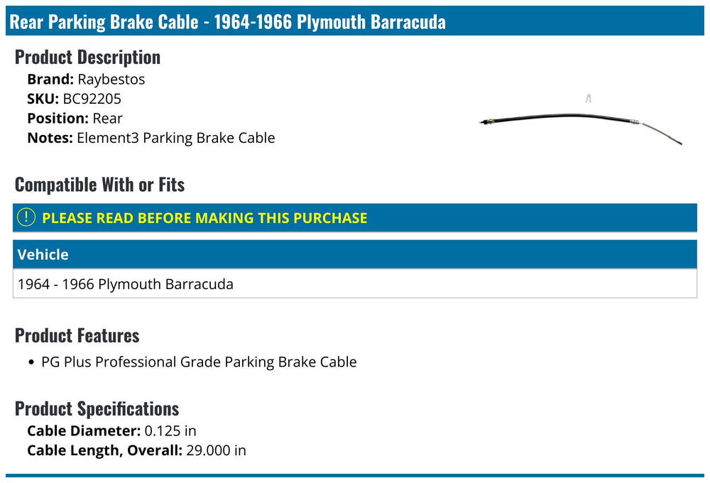PARKING BRAKE CABLE