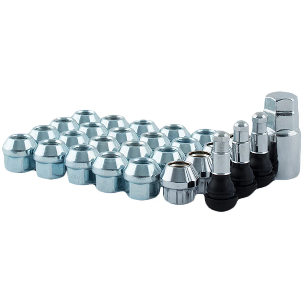 OPEN END BULGE INSTALL KITS ZINC ACORN CONICAL 12X1.25 OPEN (24 lugs)