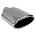 OVAL ROUND DOUBLE LAYER ROLLED ANGLE SS EXHAUST TIP 2.25IN ID / 5.00INX3.00IN OD