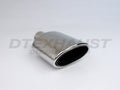 OVAL ROUND DOUBLE LAYER ROLLED ANGLE SS EXHAUST TIP 2.25IN ID / 5.00INX3.00IN OD