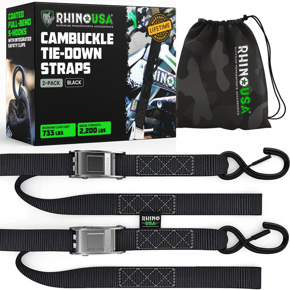 Cambuckle Motorcycle Tie Down Straps 2-Pack
