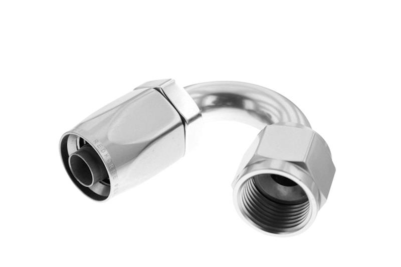 12 150 DEG FEMALE ALUMINUM HOSE END NONSWIVEL CLEAR