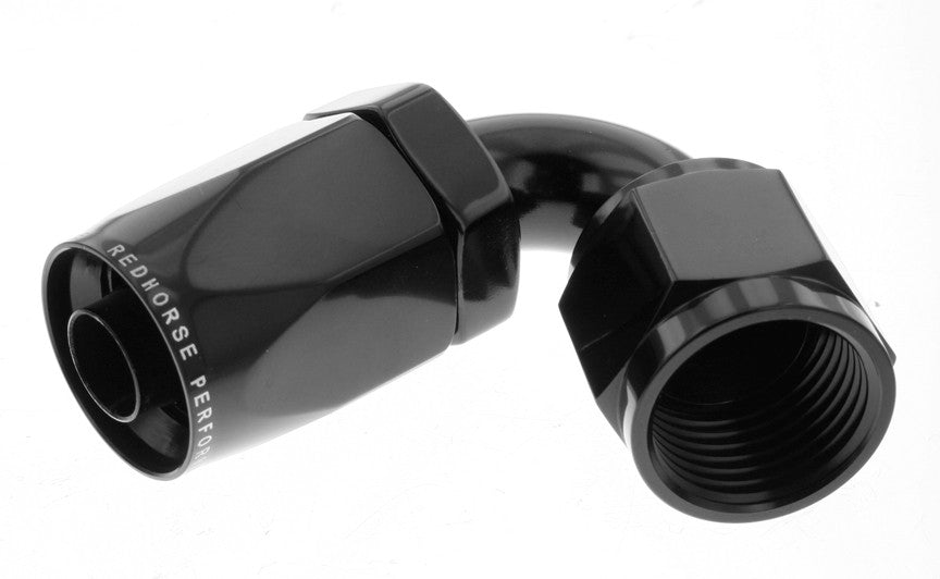 12 120 DEGREE FEMALE ALUMINUM HOSE END BLACK