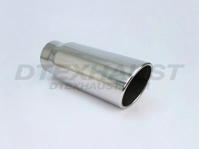 WELD ON 4.50INX12.00IN ROLLED SLANT DIESEL EXHAUST TIP 3.50IN ID / 4.50IN OD