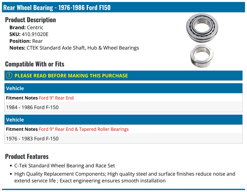 STANDARD TAPERED BEARING
