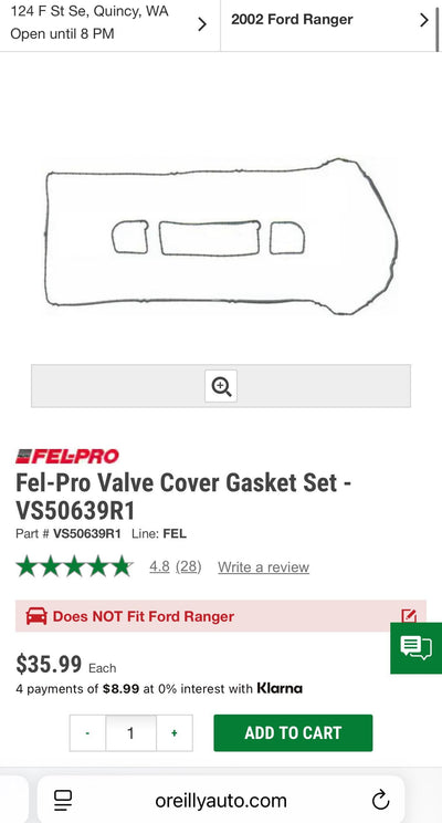 Fel-Pro 06-15 Mazda MX-5 Miata/04-13 Mazda 3/10-12 Mazda CX-7 Engine Valve Cover Gasket Set