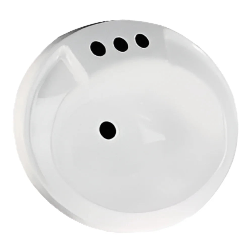 SINK 17X20 WHITE ABS OVAL W/OVERFLOW