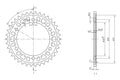 BikeMaster Kawasaki Rear Steel Sprocket 530 38T - Black
