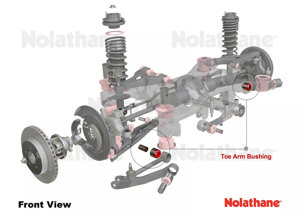 Toe link - bushing 4 Shell Bushings 4 Tubes 6 Washers Install Guide Grease