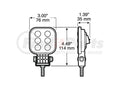 LED WK LGT SQR PED MNT HARDWIRED W/