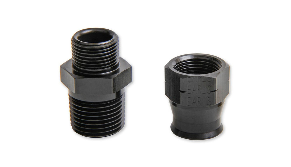 BLACK ADAPTER, 3/8 HARD LINE TO 3/8 NPTF