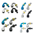 Fragola -8AN Nut x -6AN 90 Degree Push-Lite Hose End For Fuel Cell Conversion - Black
