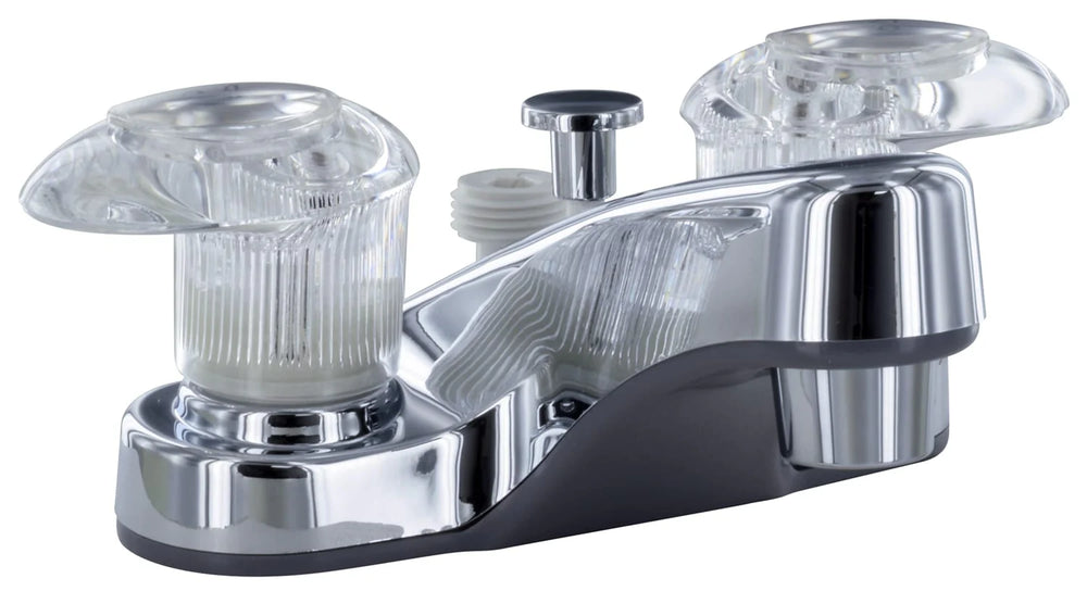 BATHROOM DIVERTER FAUCET 4IN 2 LEVER 1/4 TURN PLASTIC CHROME