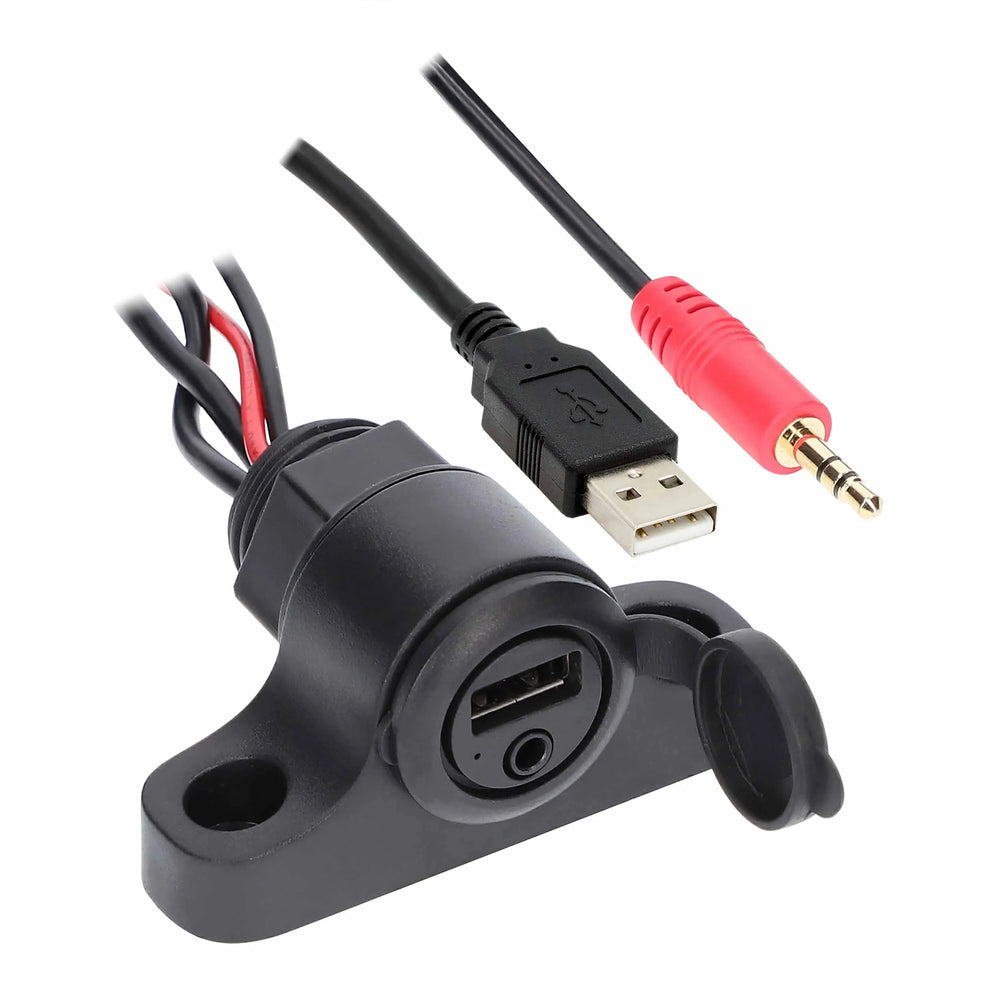 3.5MM AUX AUDIO INPUT WITH USB CHARGING EXT - RETAIL PACK