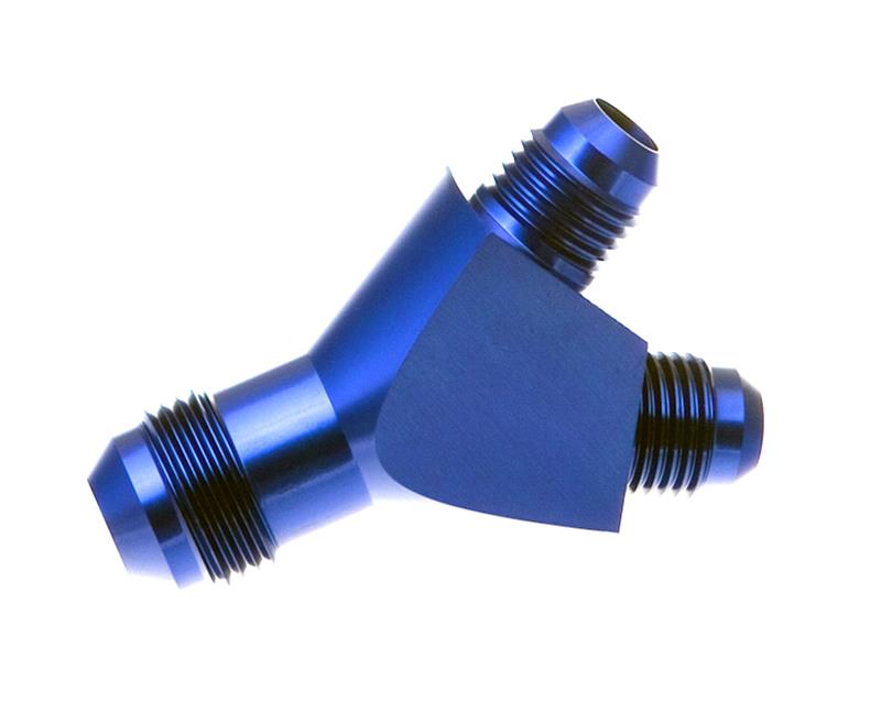 Y-Block Fitting 6an Inlet to Dual 4an Outlet