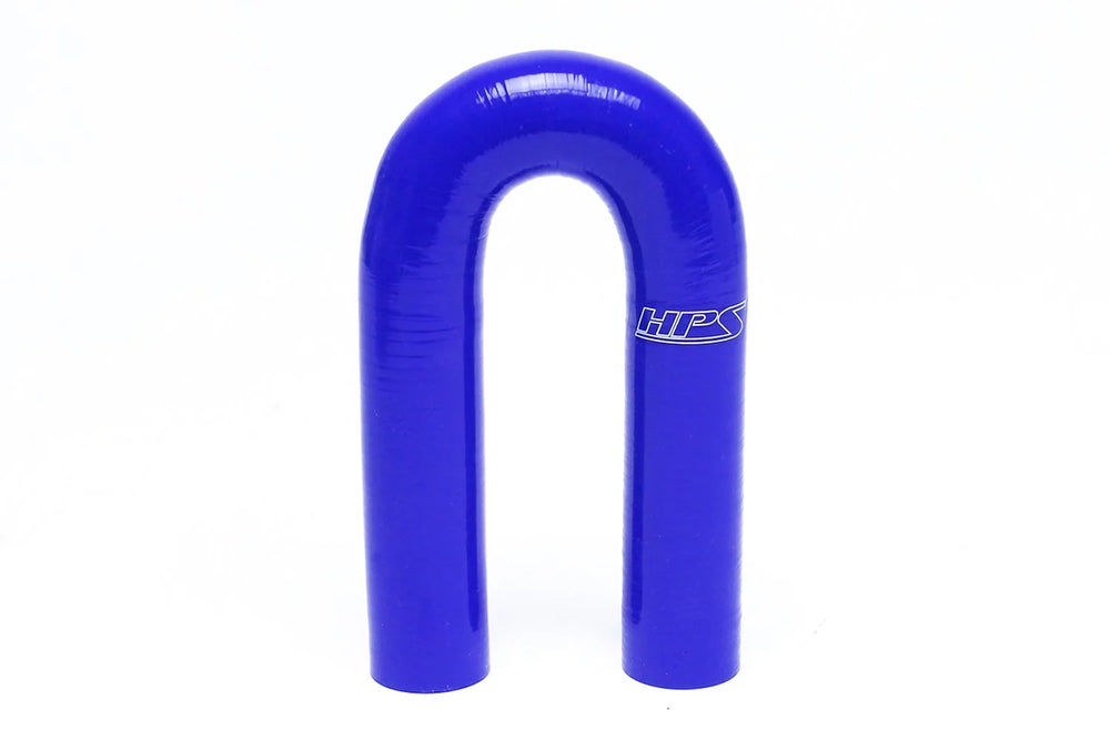 HPS Performance 5/8 ID High Temp 4-ply Reinforced Silicone 180 Degree U Bend Elbow Coupler Hose Blue (16mm ID)