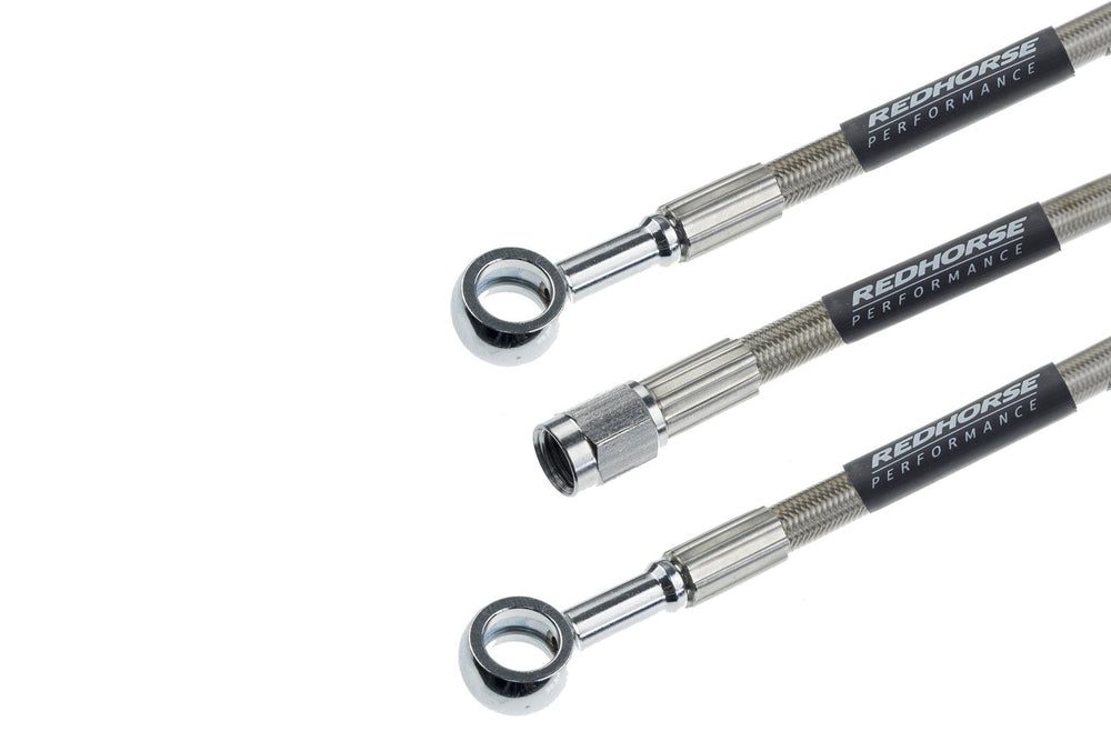 STRAIGHT 4 TO STRAIGHT BANJO (3/8IN) 9IN PREASSEMBLED BRAKE LINE