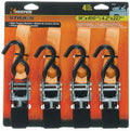 14FT X 1IN RATCHET TIEDOWN 500 LBS. WLL (1500 LBS. BREAK STRENGTH) 4 PACK IPACK
