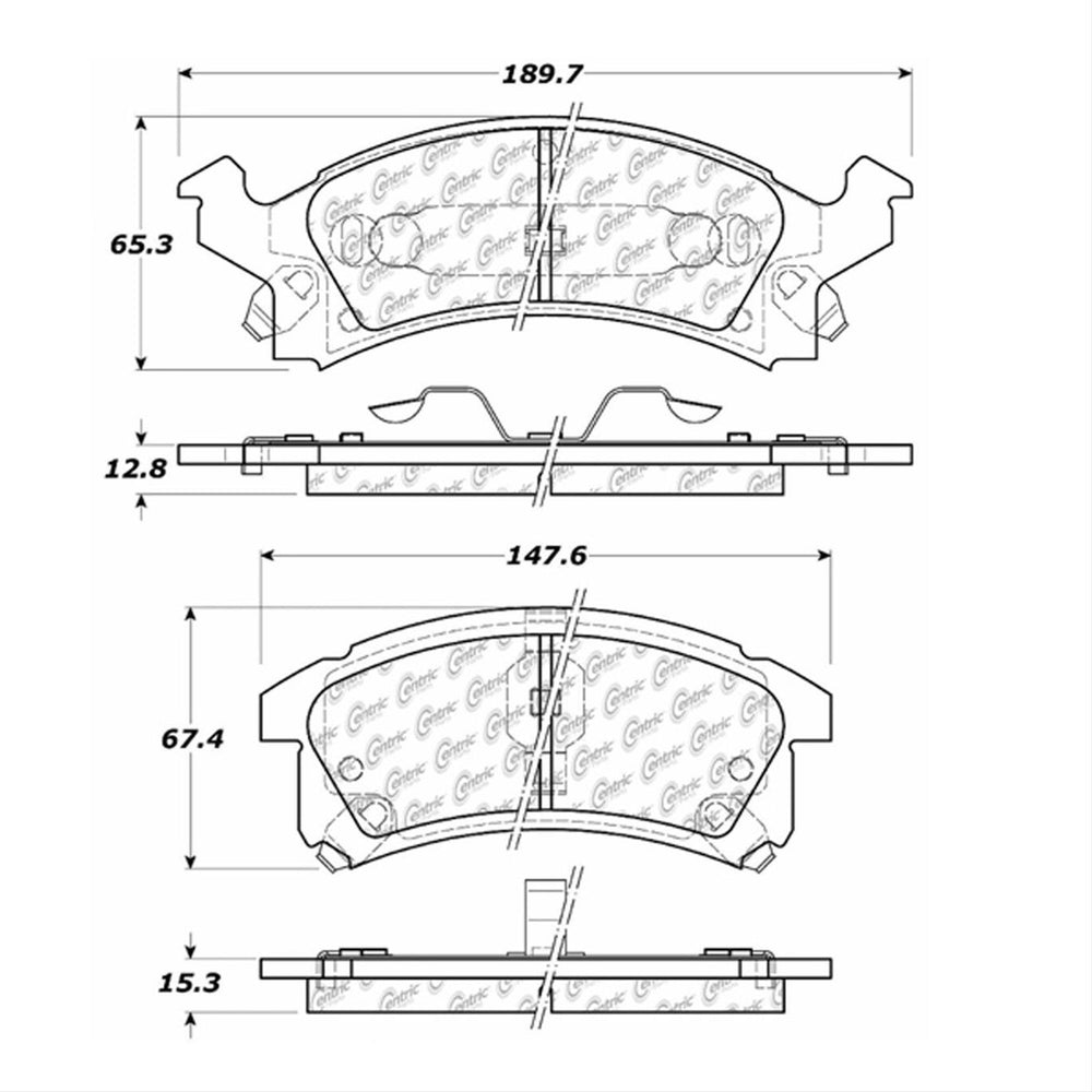 Centric C-TEK Ceramic Brake Pads w/Shims - Front