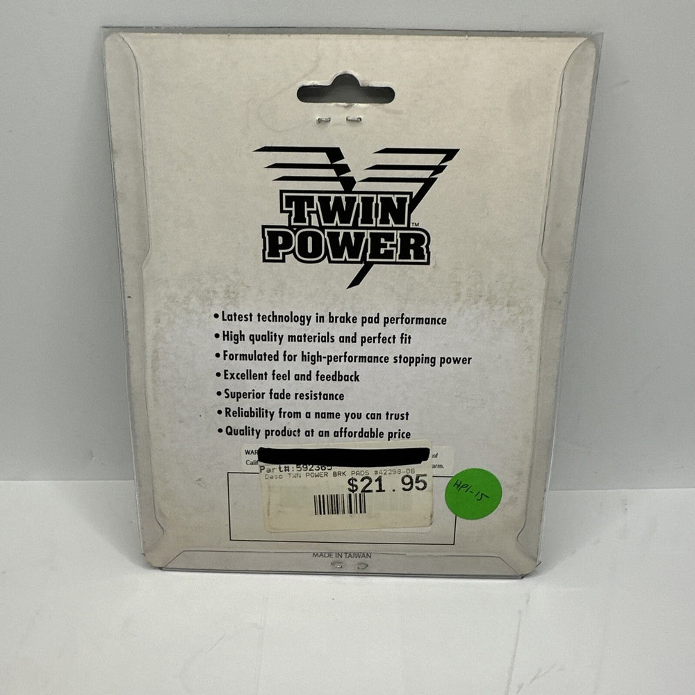 Twin Power 08-17 Softail and Dyna Organic Brake Pads Replaces H-D #42298-08 Rear Various