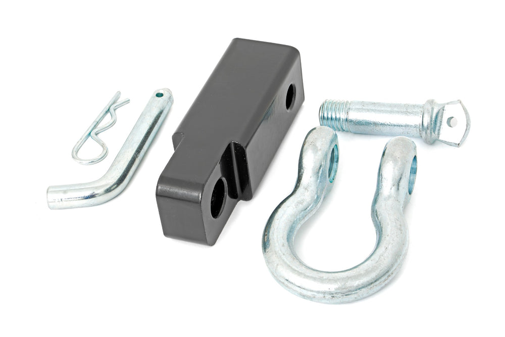 Rough Country 2-Inch Receiver D-Ring Shackle Kit w Pin Rough Country Black PowdercoatRS157