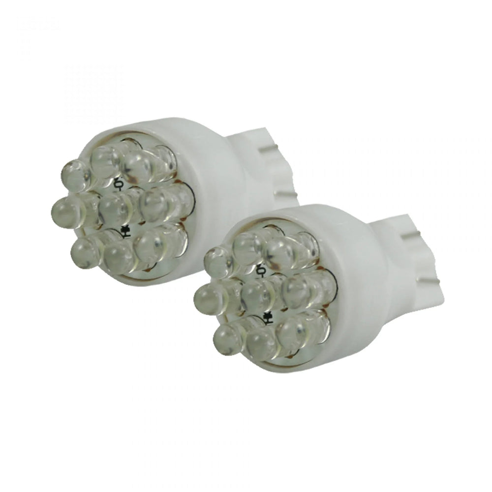 ~(1 lbs. 6X4X1)~ 921 T-15 (9 LED's on each bulb) Unidirectional LED Bulbs Wedge Style - AMBER (Two Bulbs Per Package)