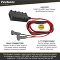 UNIVERSAL 5 FT USB HARD WIRE KIT W/USBA & QUICK CONNECTORS