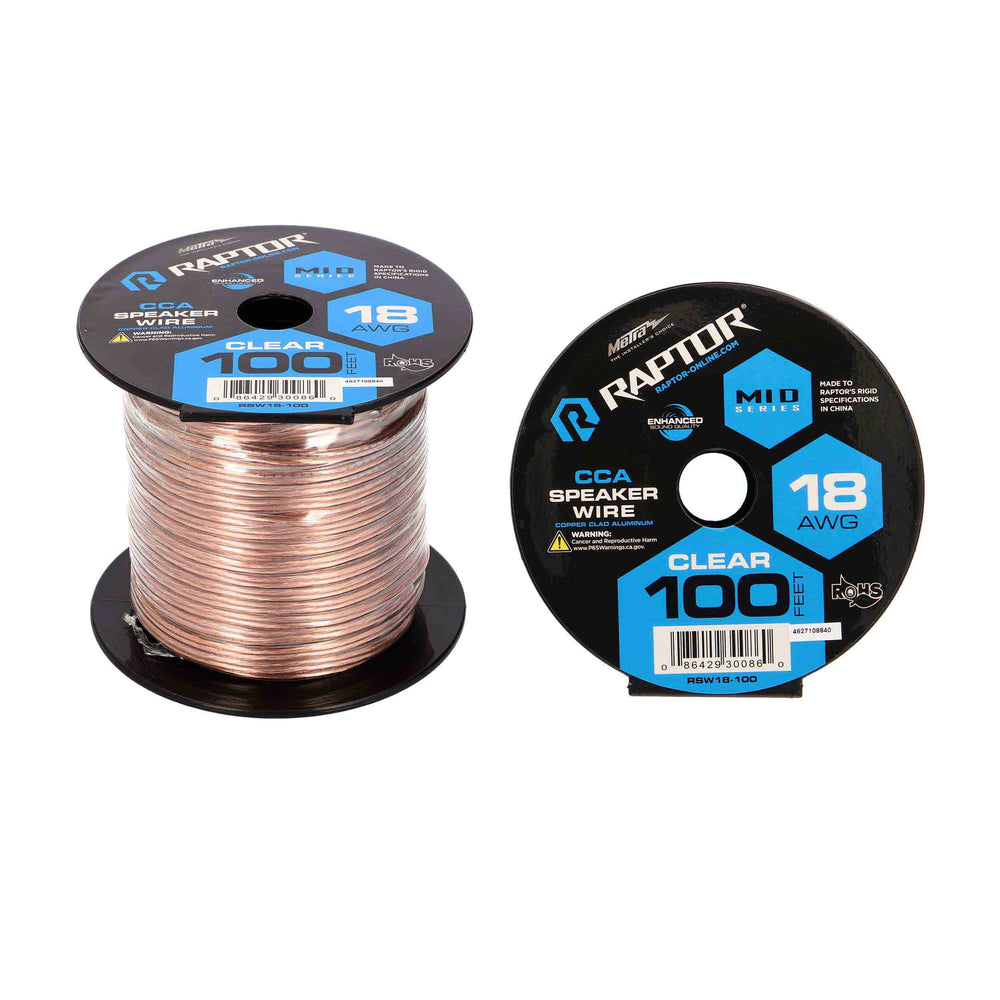 SPEAKER WIRE 18GA CLEAR 100FT - VICE SERIES