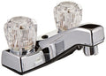 LAVATORY FAUCET 4IN 2 KNOB BRASS/PLASTIC CHROME