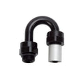 Russell Hose End Crimp On -8 Sae Port Male To -8 Hose 180 Deg Blk Anodize