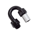 Russell Hose End Crimp On -8 Sae Port Male To -8 Hose 180 Deg Blk Anodize