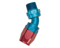 Russell Performance -8 AN Red/Blue 45 Degree Full Flow Swivel Pipe Thread Hose End (With 1/2in NPT)