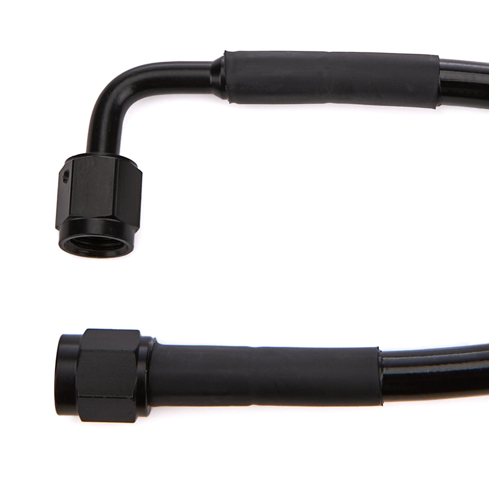 STRAIGHT 3 TO 90 DEGREE 3 12IN PRE ASSEMBLED BRAKE LINE BLACK