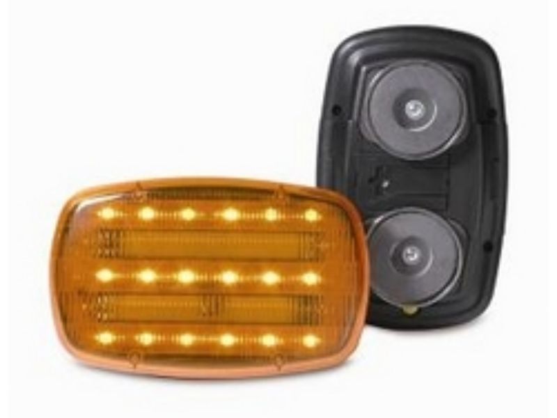 AMBER LED LIGHT BATTERY POWERED MAGNETIC HEAVY DUTY MAGNETS CLAMSHELL