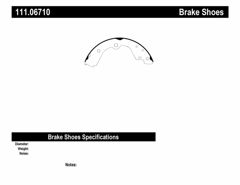 CENTRIC BRAKE SHOES