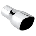 SQUARE SLANTED DOUBLE WALL SS EXHAUST TIP 2.25IN ID / 3.75INX3.13IN OD