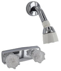 SHOWER VALVE W/ SHOWER HEAD 4IN 2 KNOB PLASTIC CHROME