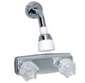 SHOWER VALVE W/ SHOWER HEAD 4IN 2 KNOB PLASTIC CHROME