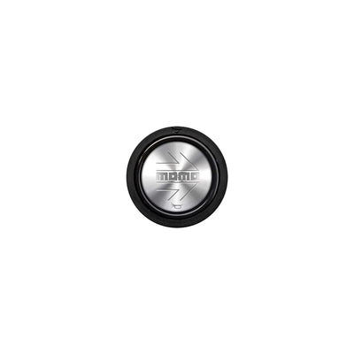 Momo Steering Wheel Horn Button Flat Lip - Shiny Silver/Chrome Logo