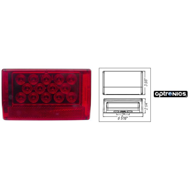 LED TAIL LIGHT WATERPROOF;RECTANGLE