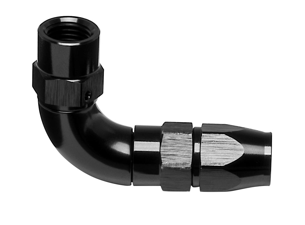Vibrant -3AN 90 Degree High Flow Hose End Fitting for PTFE Lined Hose - Aluminum