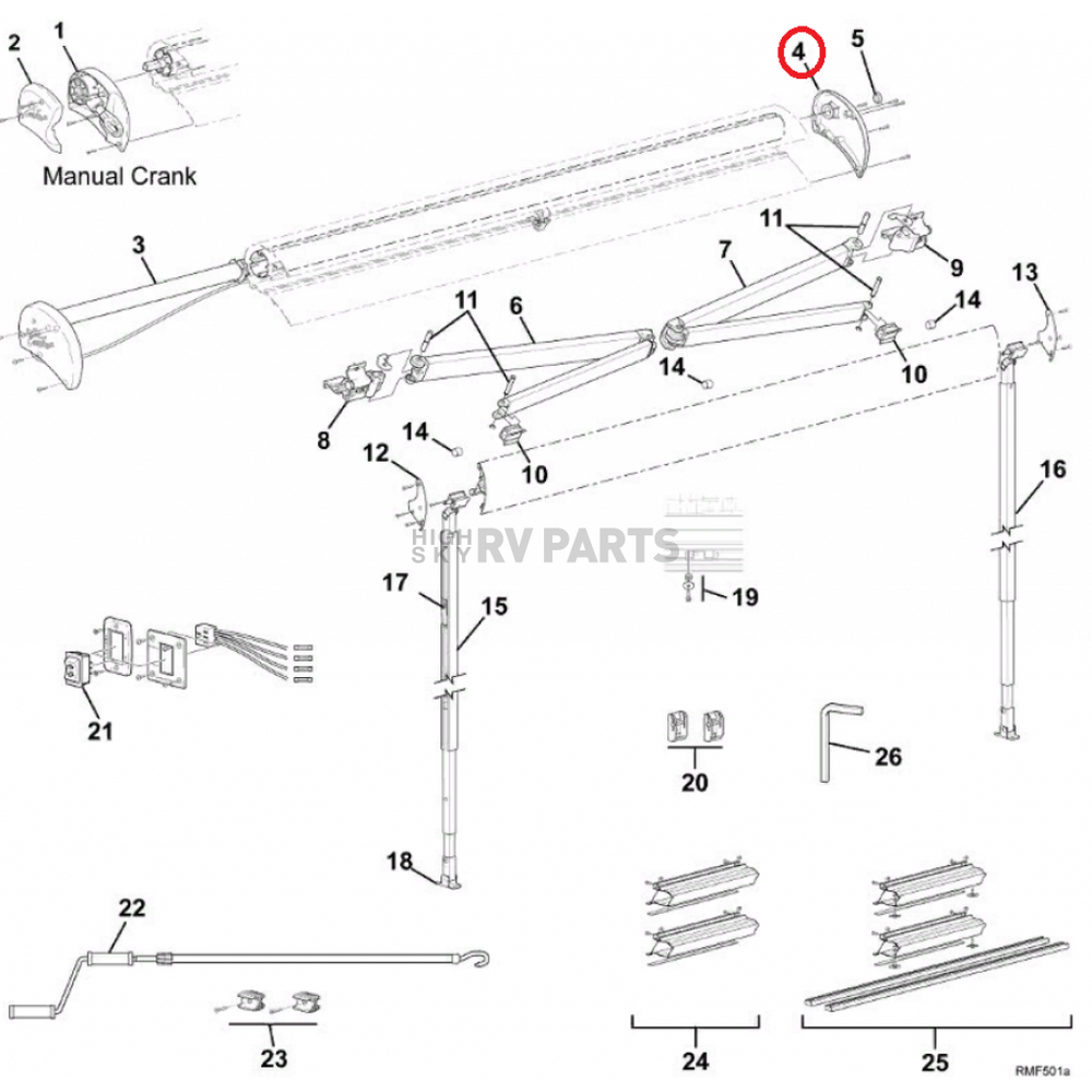 ENDCAP R MANUAL WHT