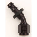 #4 45 Deg Push-On Hose End Black